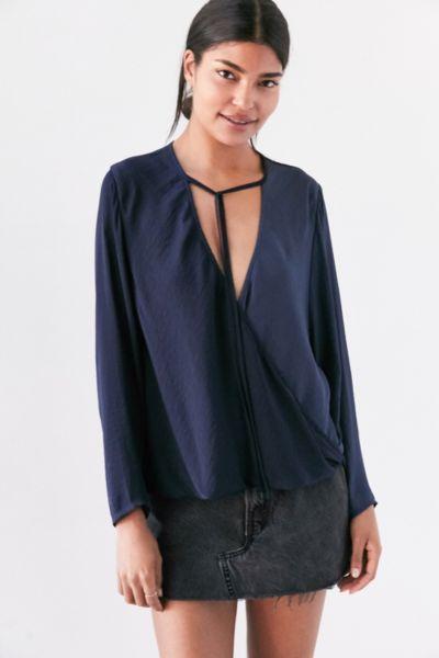 Kimchi Blue Bianca Tie-neck Surplice Blouse