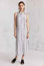 Urban Outfitters Cooperative Sleeveless Striped Midi Shirt Dress,cream Multi,s