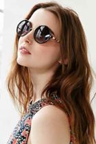 Urban Outfitters Both Worlds Round Sunglasses,black,one Size