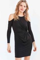 Urban Outfitters Silence + Noise Cold Shoulder Side Knot Mini Dress,black,s