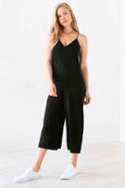 Urban Outfitters Silence + Noise Satin Slip Culotte Jumpsuit,black,xs