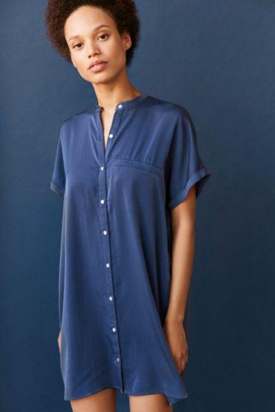 Urban Outfitters Silence + Noise Satin Mini Shirt Dress