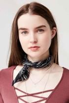 Urban Outfitters Cotton Patterned Square Neck Scarf,black Multi,one Size