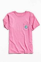 Urban Outfitters Mowgli Surf Party Animal Embroidered Pocket Tee,pink,m