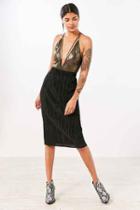 Urban Outfitters Cooperative Accordion Pleat Midi Skirt,black,l