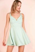 Urban Outfitters Kimchi Blue Heart Of The Ocean Sweetheart Mini Dress,mint,m