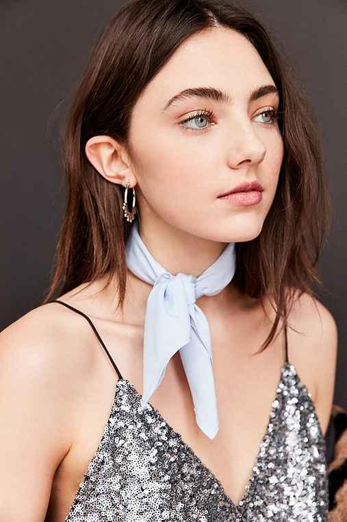 Urban Outfitters Silky Mini Square Scarf,purple,one Size