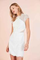 Urban Outfitters Keepsake Daydream Lace Mock Neck Mini Dress,ivory,l