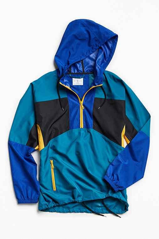 Urban Outfitters Uo '90s Colorblocked Anorak Jacket,green,xl