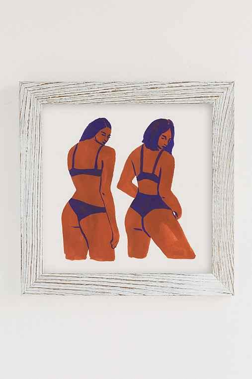 Urban Outfitters Leah Reena Goren Bikini Girls Art Print,white Barnwood,44x44