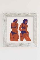 Urban Outfitters Leah Reena Goren Bikini Girls Art Print,white Barnwood,44x44