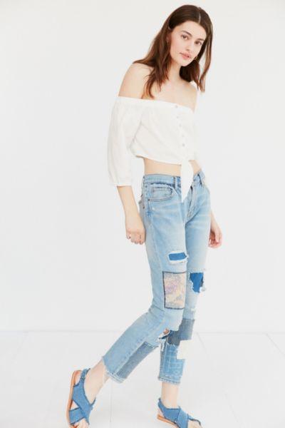 Urban Outfitters Bdg Slim Boyfriend Jean -patched Indigo