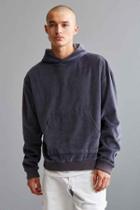 Urban Outfitters Uo Malone Velour Hoodie Sweatshirt,charcoal,xl