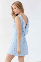 Urban Outfitters Kimchi Blue Plunge-back Lace Frock Dress,blue,m