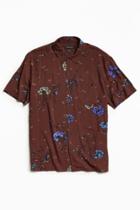 Urban Outfitters Uo Owen Rose Rayon Short Sleeve Button-down Shirt