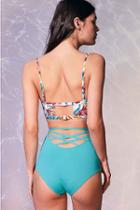 Urban Outfitters Out From Under Strappy Back High-waisted Bikini Bottom,turquoise,s