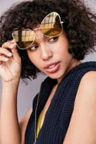 Urban Outfitters Slim Butterfly Sunglasses,yellow,one Size
