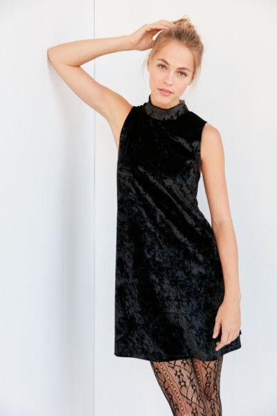 Kimchi Blue Crushed Velvet Mock-neck Mini Dress