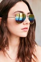 Urban Outfitters Ray-ban Mineral Lens Aviator Sunglasses,black,one Size