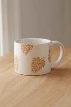 Urban Outfitters Ceramic Wax Resist Design Mug,palm,one Size