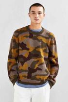 Urban Outfitters Uo Classic Pattern Crew Neck Sweater,green Multi,xl