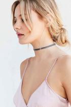 Urban Outfitters Claire Velvet Choker Necklace,grey,one Size
