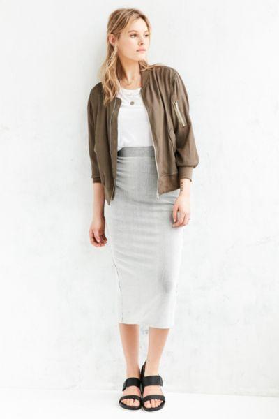 Silence + Noise Ribtastic Midi Skirt