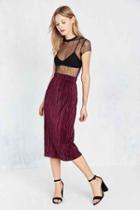 Urban Outfitters Cooperative Accordion Pleat Midi Skirt,maroon,xs
