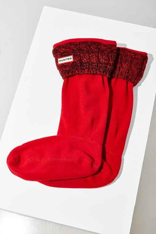 Urban Outfitters Hunter Cable Knit Boot Sock,red Multi,m