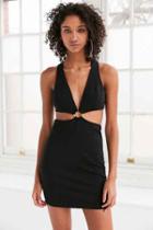 Urban Outfitters Silence + Noise Vivian Cutout Ponte Mini Dress,black,l
