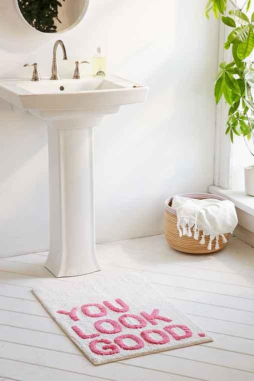 Urban Outfitters Plum & Bow You Look Good Bath Mat,pink,one Size
