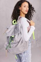 Urban Outfitters Nylon Bungee Flap Backpack,grey,one Size