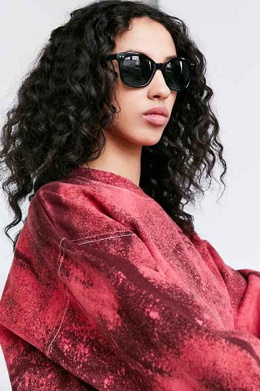 Urban Outfitters Eva Slim Square Sunglasses,black,one Size