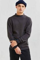 Urban Outfitters Stussy Mock Neck Thermal Long Sleeve Tee,charcoal,xl