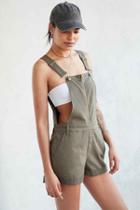 Urban Outfitters Bdg Utility Zip-front Shortall Overall,olive,6