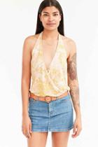 Urban Outfitters Kimchi Blue Caia Drape Halter Top,peach,s