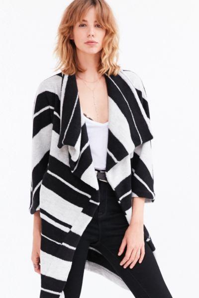 Urban Outfitters Bb Dakota Kendall Striped Wrap Coat