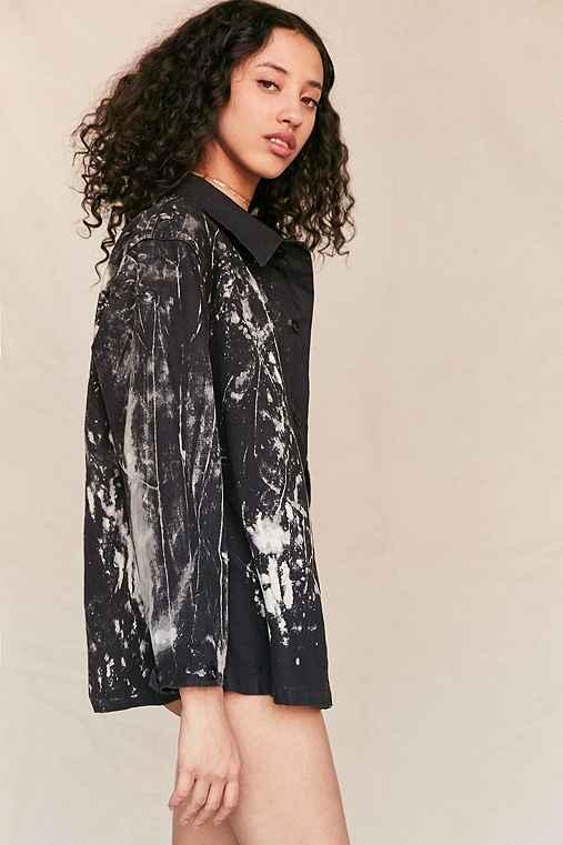 Urban Outfitters Urban Renewal Recycled Bleached German Work Shirt,black,l