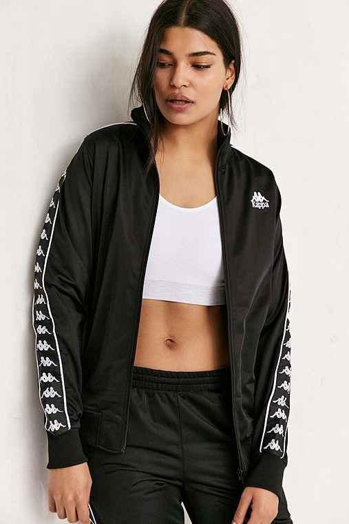 Urban Outfitters Kappa Taped Track Jacket,black,xs