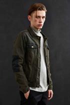 Urban Outfitters Barney Cools Rourke Denim Trucker Jacket,olive,s
