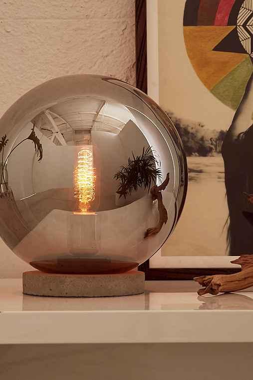 Urban Outfitters Round Cloche Table Lamp,charcoal,one Size