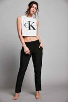 Urban Outfitters Calvin Klein Gloss Pajama Pant,black,s