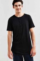 Urban Outfitters Publish Tet Scalloped Henley Tee,black,m