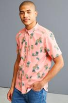 Urban Outfitters Uo Pineapple Toss Short Sleeve Button-down Shirt