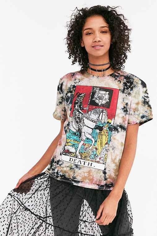 Urban Outfitters Death Tarot Tie-dye Tee,brown,l
