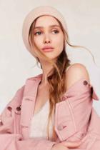 Urban Outfitters Cozy Rib Knit Beanie,pink,one Size