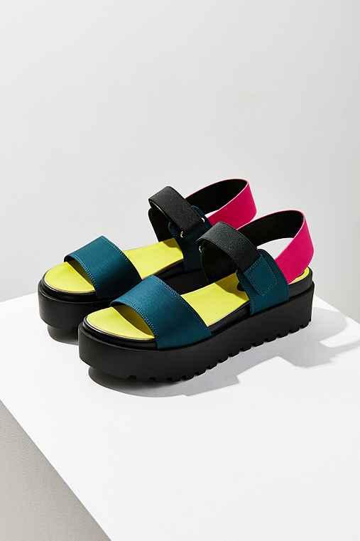 Urban Outfitters Scuba Platform Sandal,dark Turquoise,40 Euro