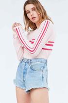 Urban Outfitters Bdg Placement Stripe Long-sleeve Tee,pink,m
