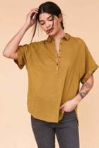 Urban Outfitters Bdg Madison Popover Blouse,green,xs