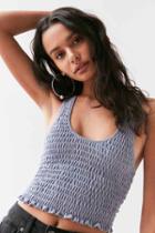 Urban Outfitters Kimchi Blue Gabby Smocked Tank Top,slate,l